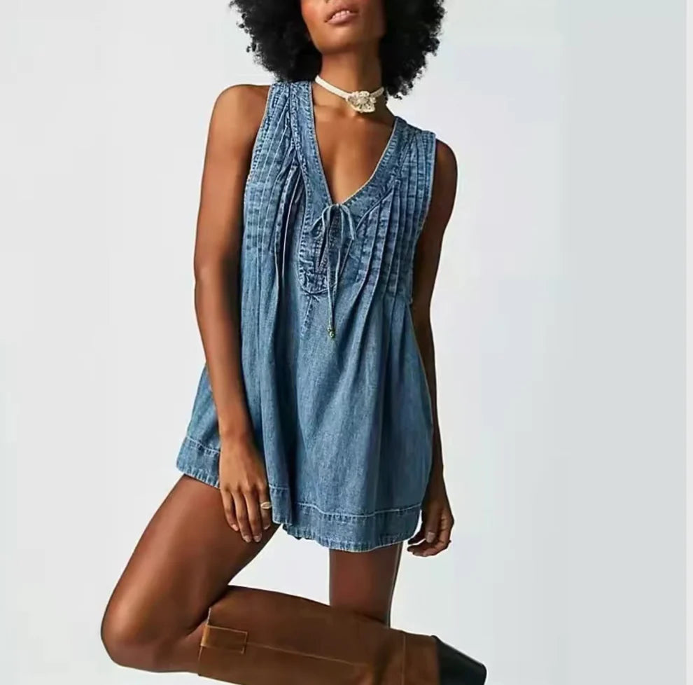 Denim Romper