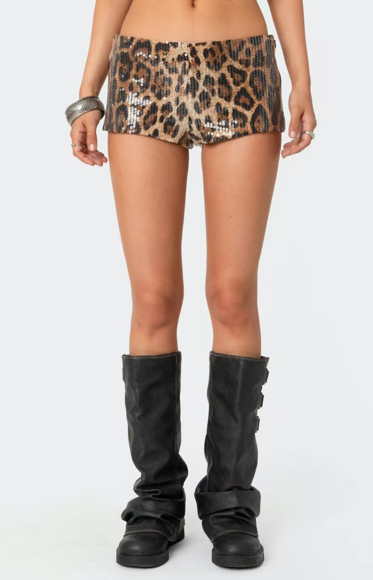 Leopard Mini Shorts