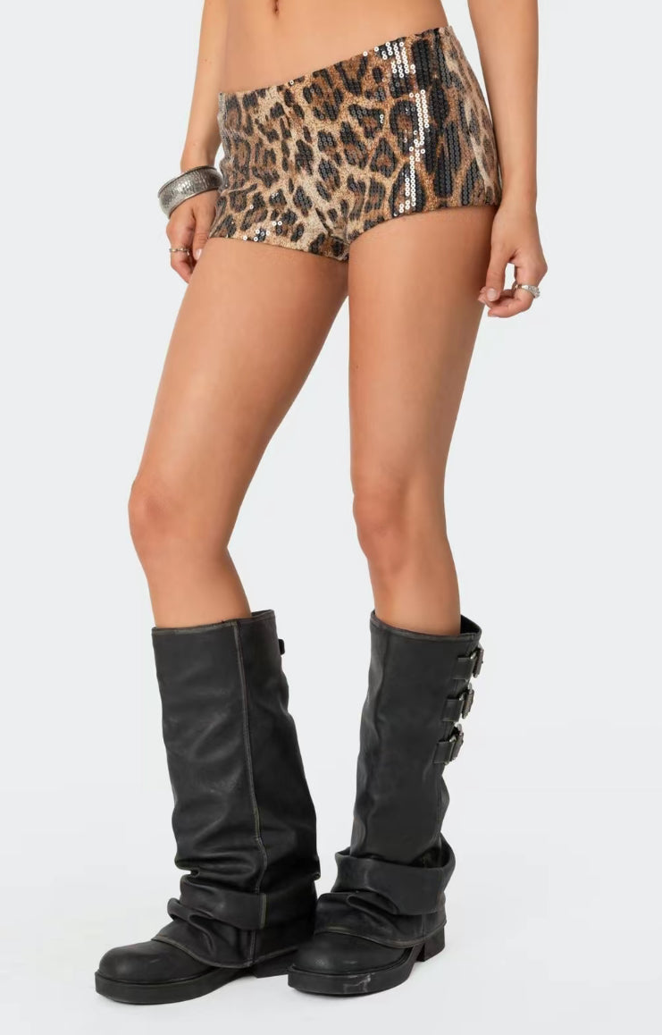 Leopard Mini Shorts