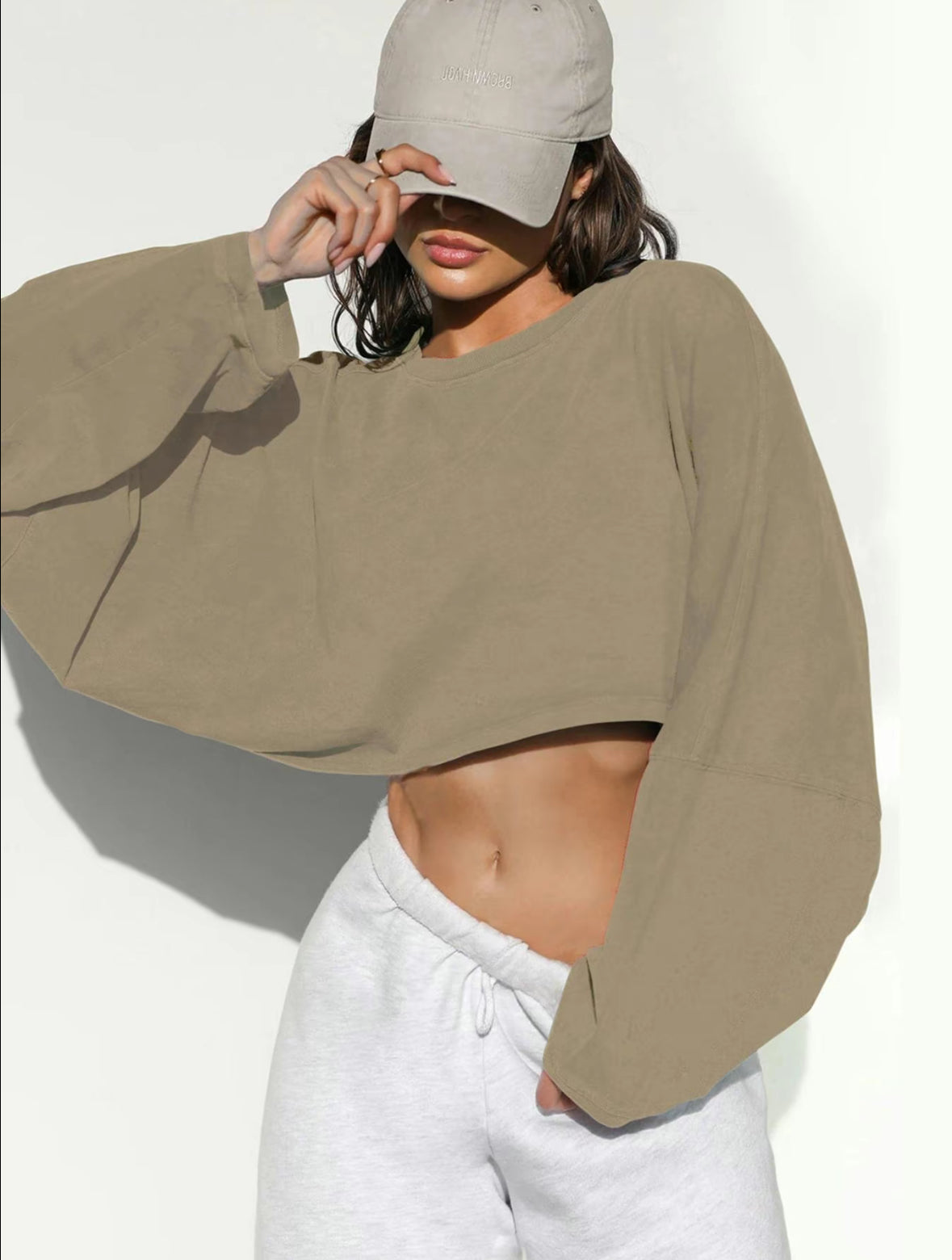 Batwing Crop Crewneck