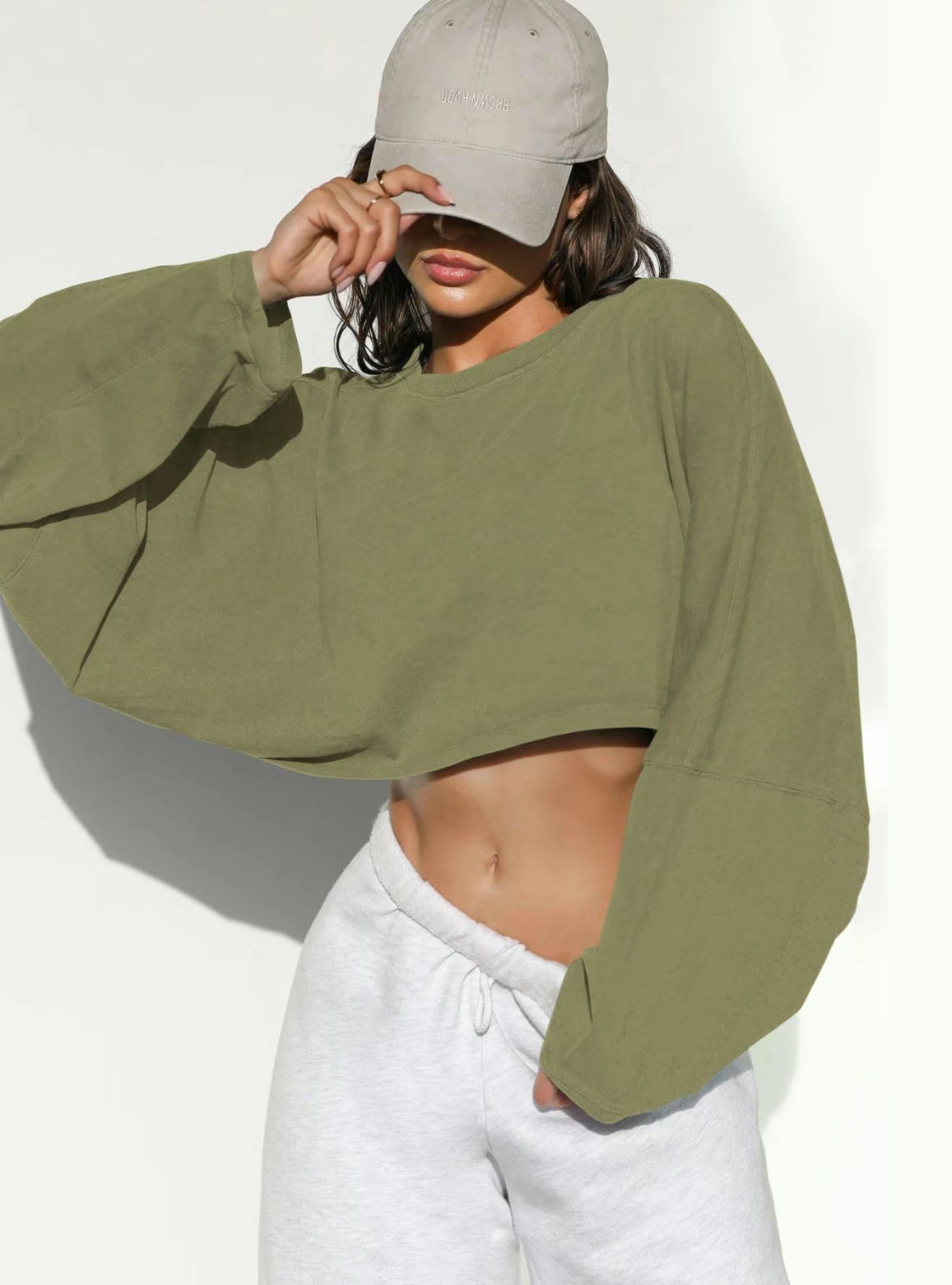 Batwing Crop Crewneck