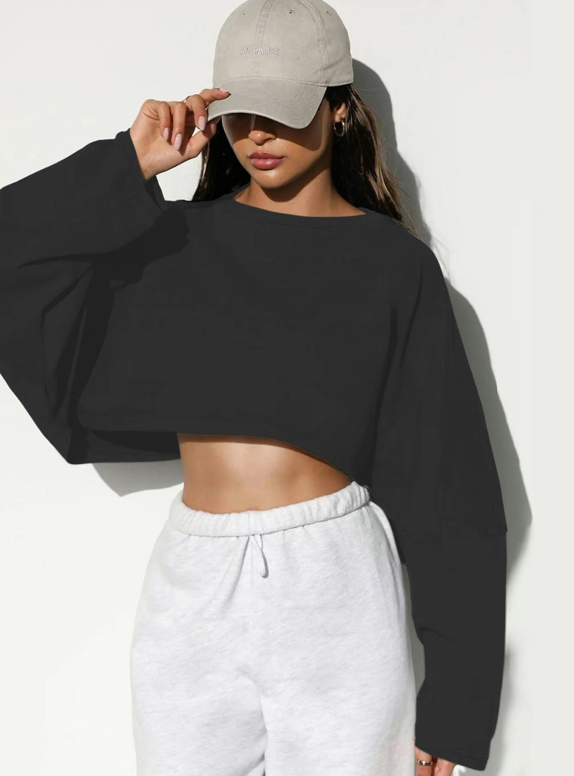 Batwing Crop Crewneck