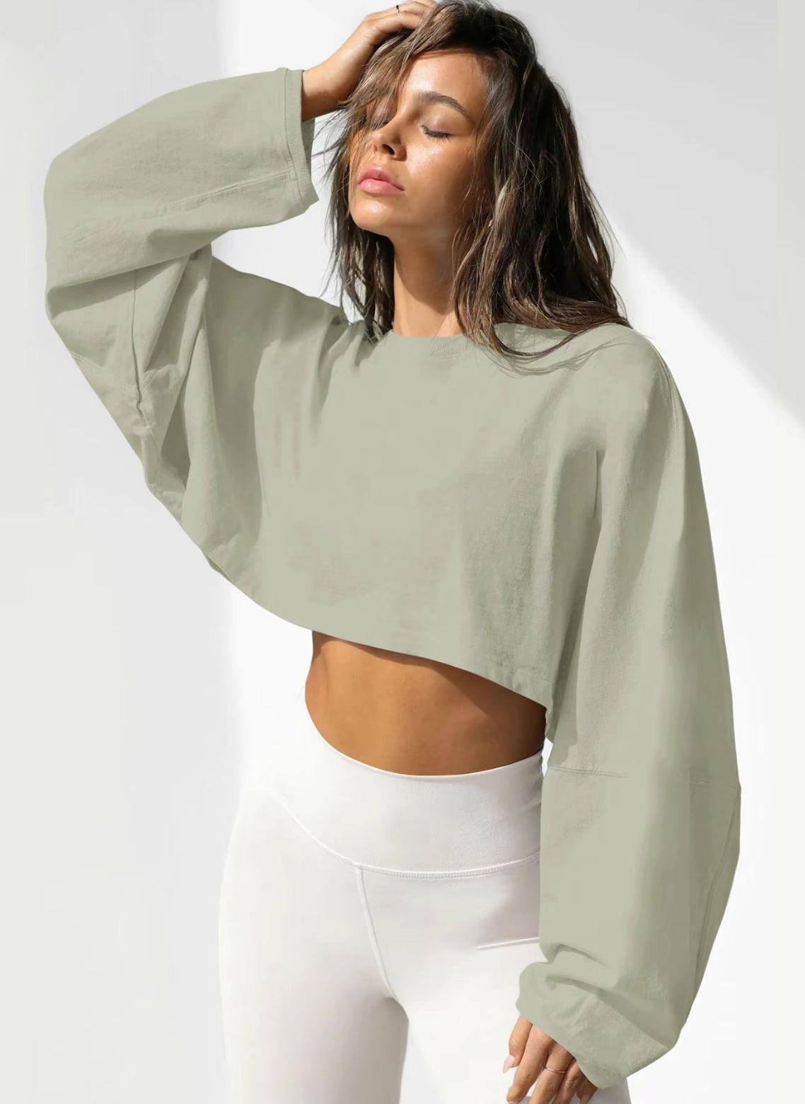 Batwing Crop Crewneck