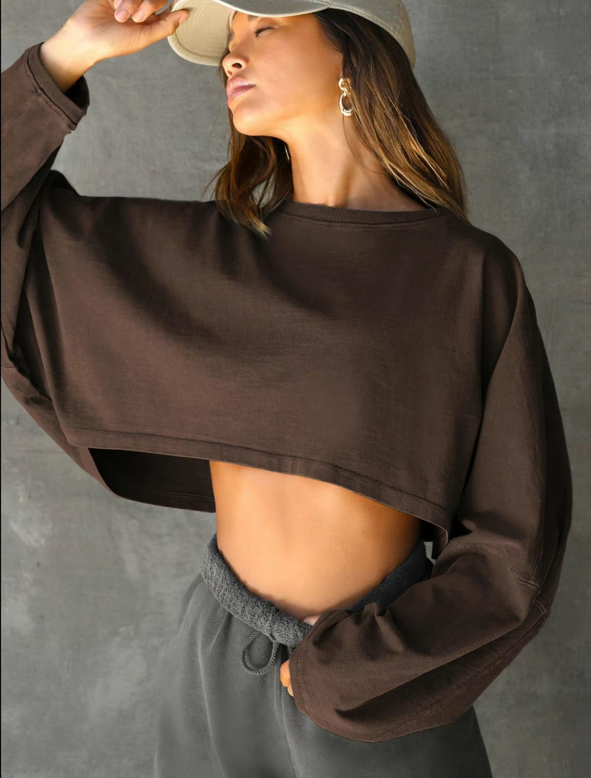 Batwing Crop Crewneck