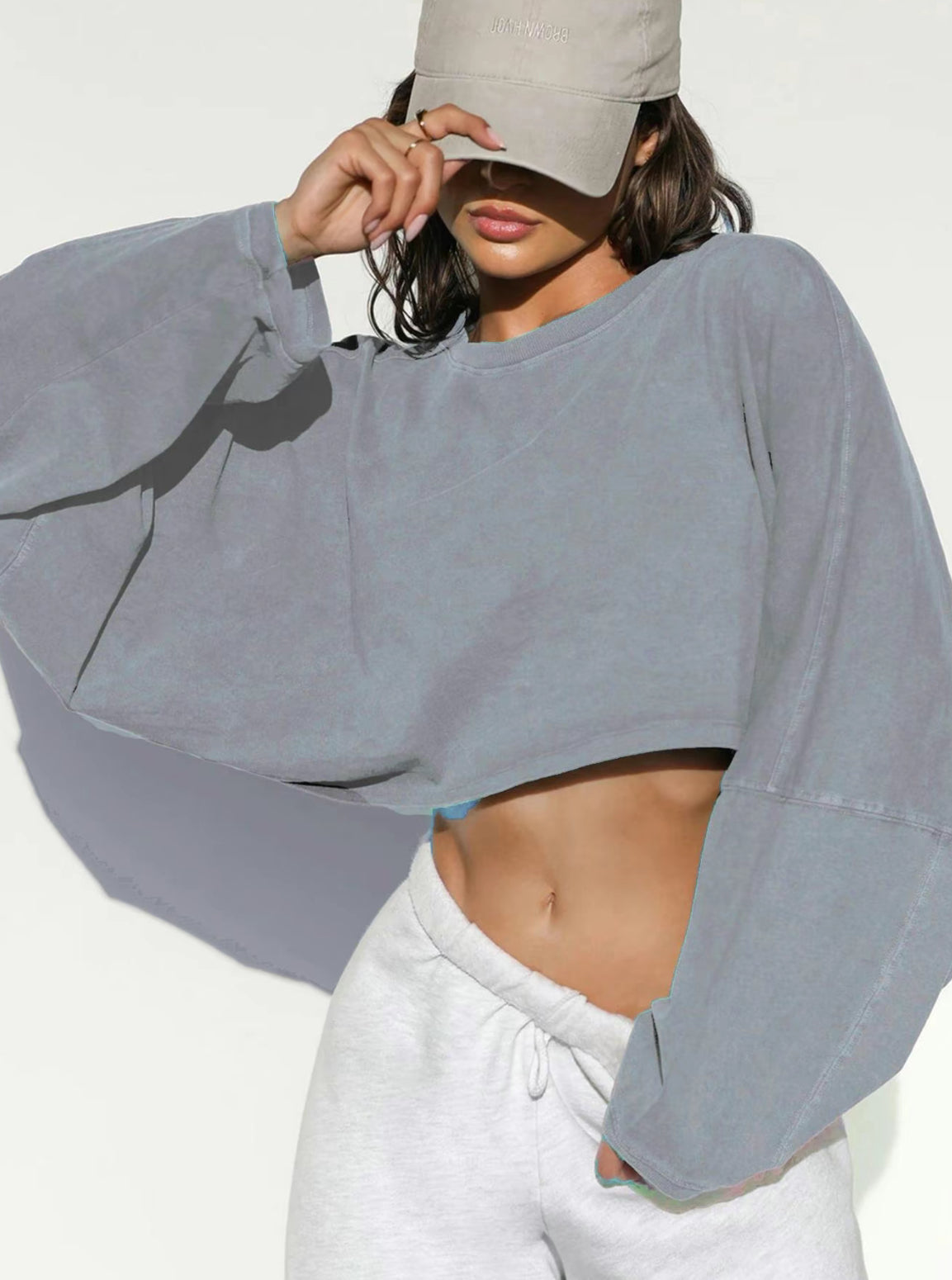 Batwing Crop Crewneck