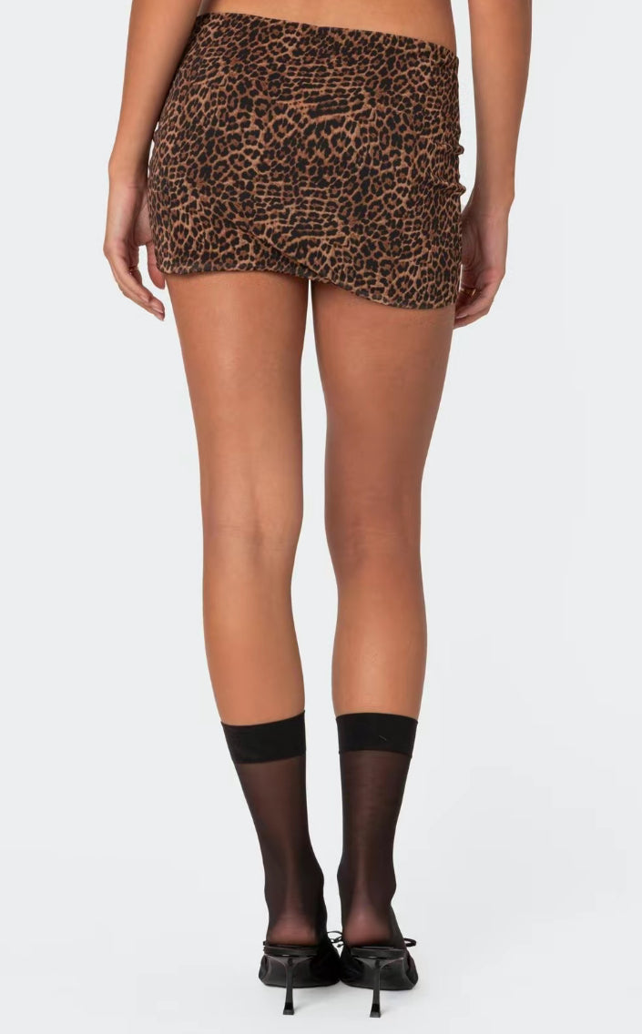 Leopard Print Mini Skirt