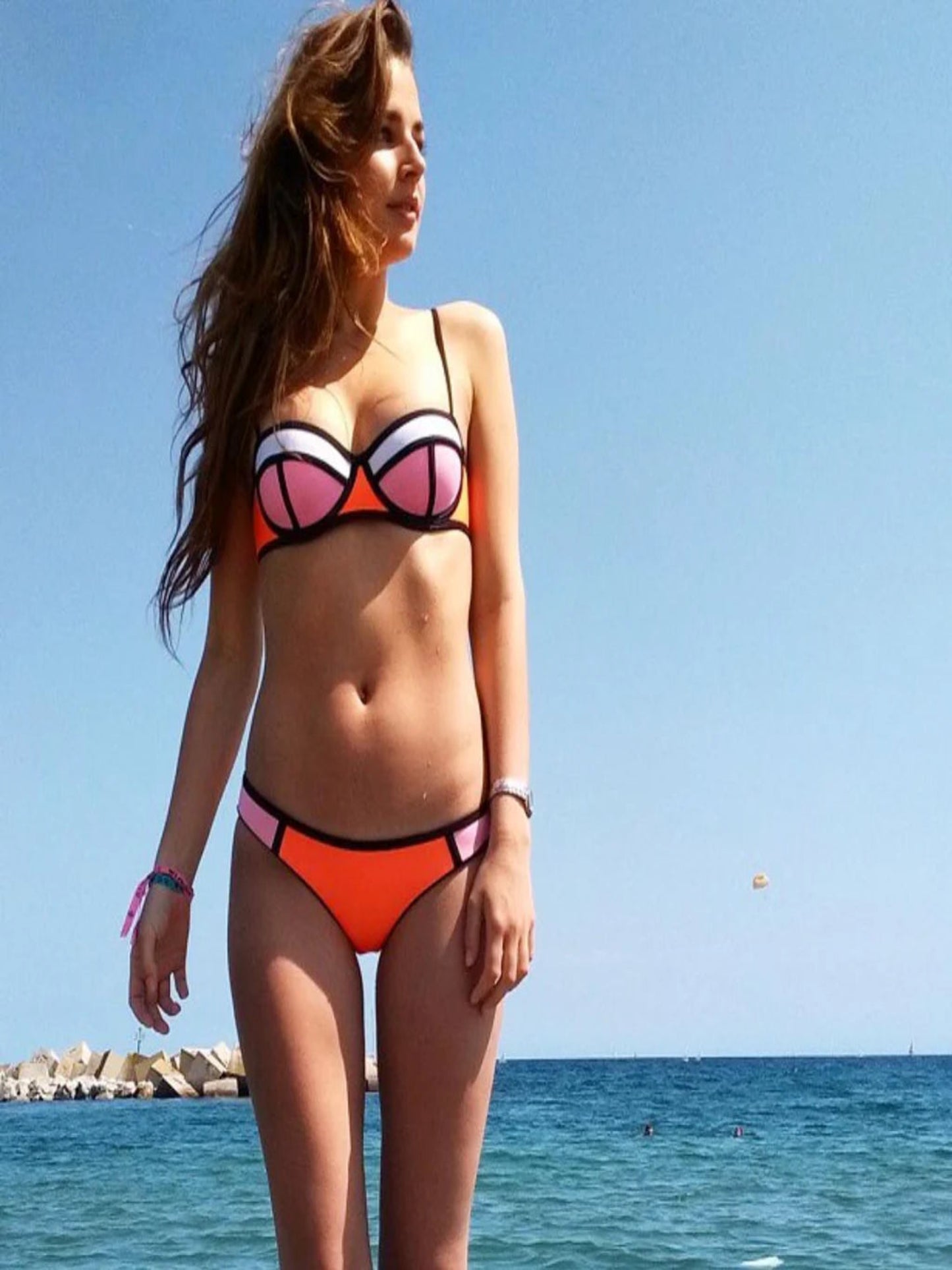 Color Block Bikini Set