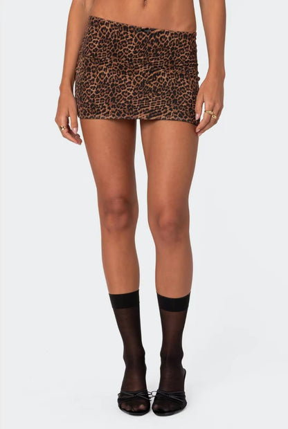 Leopard Print Mini Skirt